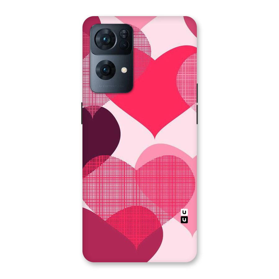 Check Pink Hearts Back Case for Oppo Reno7 Pro 5G