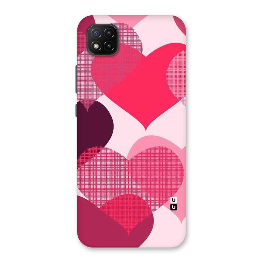 Check Pink Hearts Back Case for Poco C3