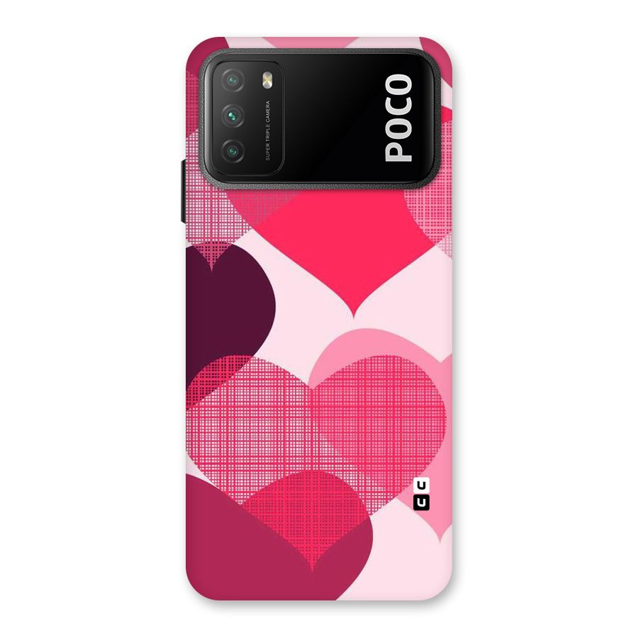 Check Pink Hearts Back Case for Poco M3