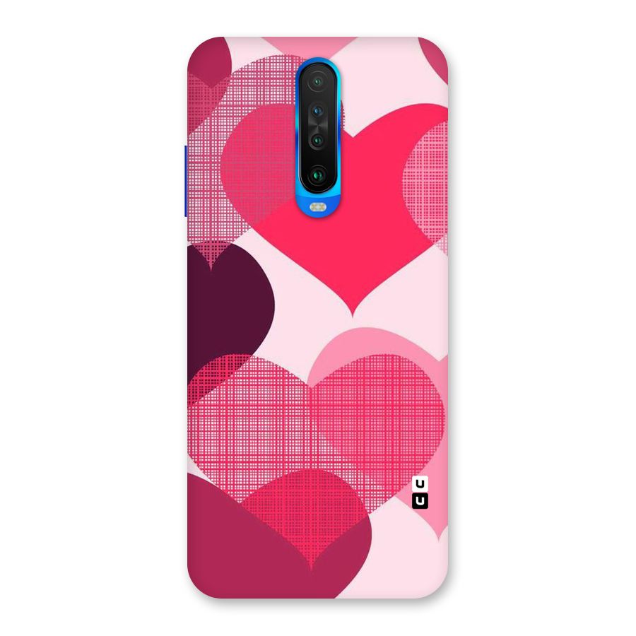Check Pink Hearts Back Case for Poco X2
