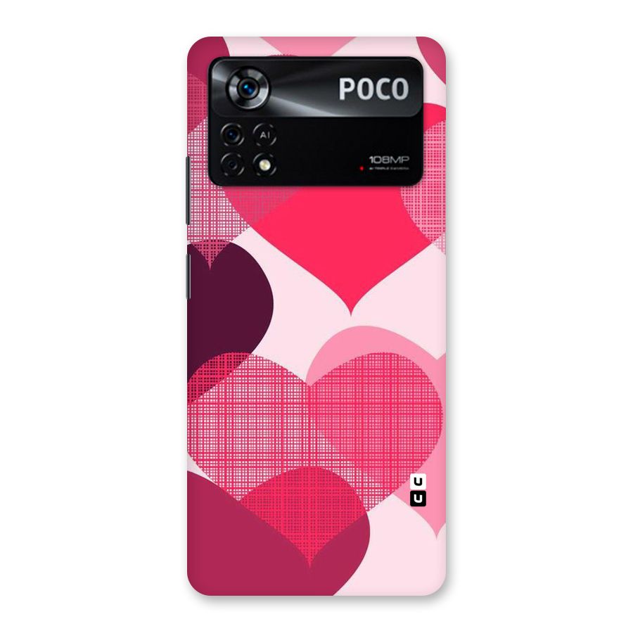 Check Pink Hearts Back Case for Poco X4 Pro 5G