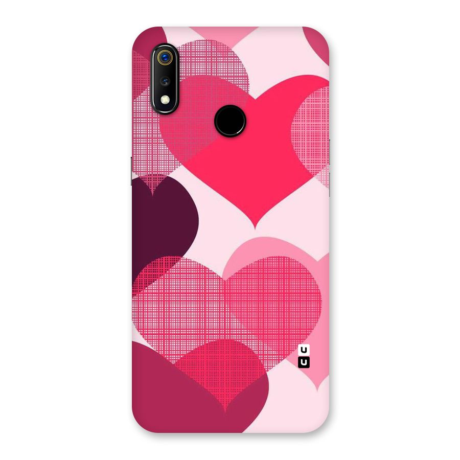 Check Pink Hearts Back Case for Realme 3