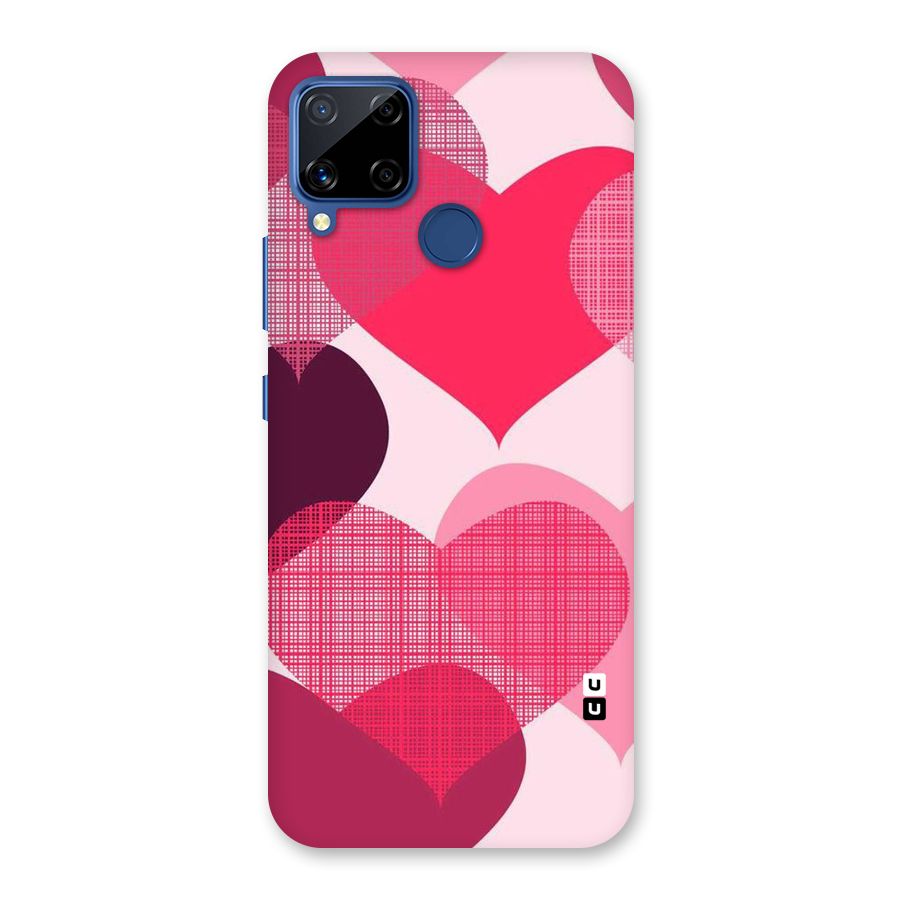 Check Pink Hearts Back Case for Realme C15