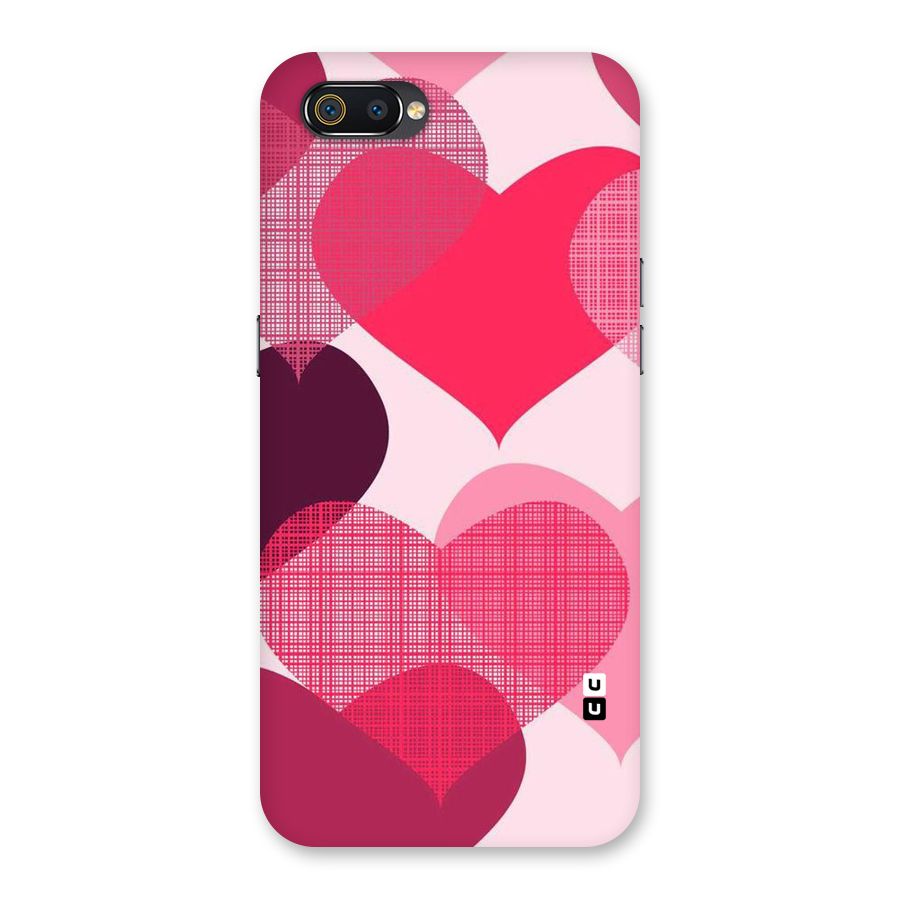 Check Pink Hearts Back Case for Realme C2