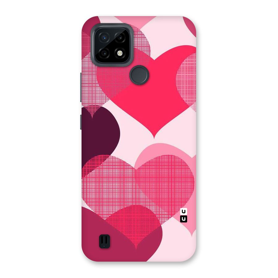 Check Pink Hearts Back Case for Realme C21