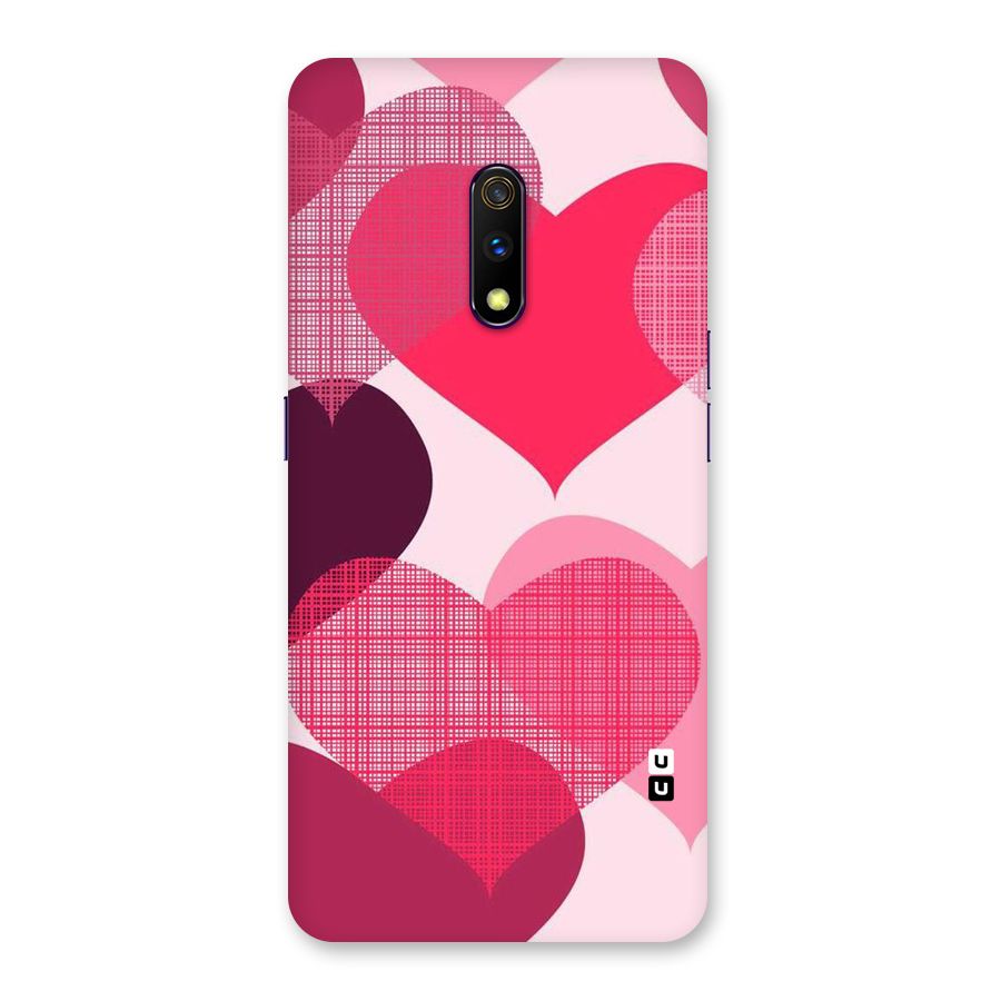 Check Pink Hearts Back Case for Realme X