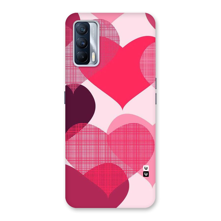 Check Pink Hearts Back Case for Realme X7