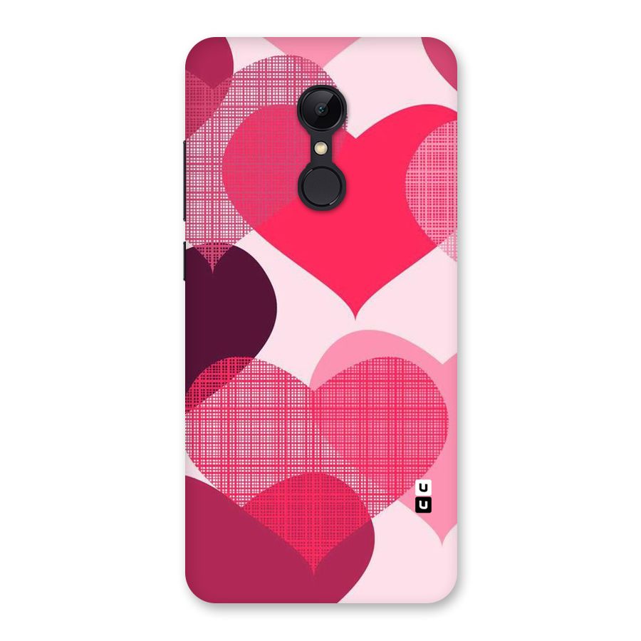 Check Pink Hearts Back Case for Redmi 5