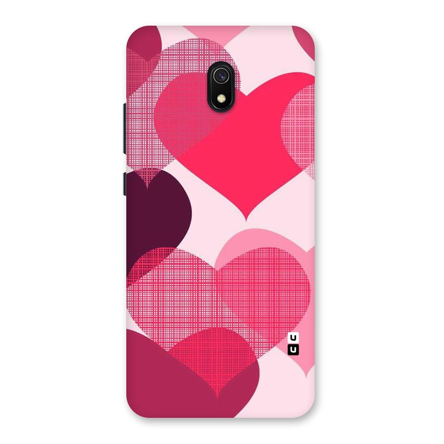Check Pink Hearts Back Case for Redmi 8A