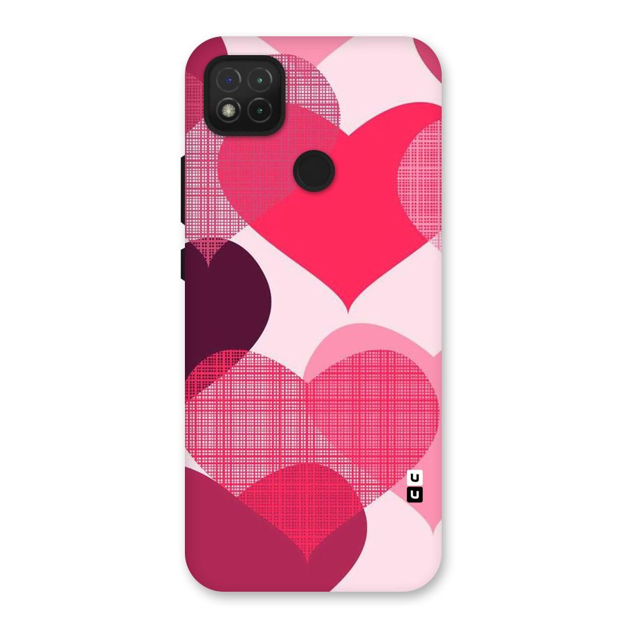 Check Pink Hearts Back Case for Redmi 9