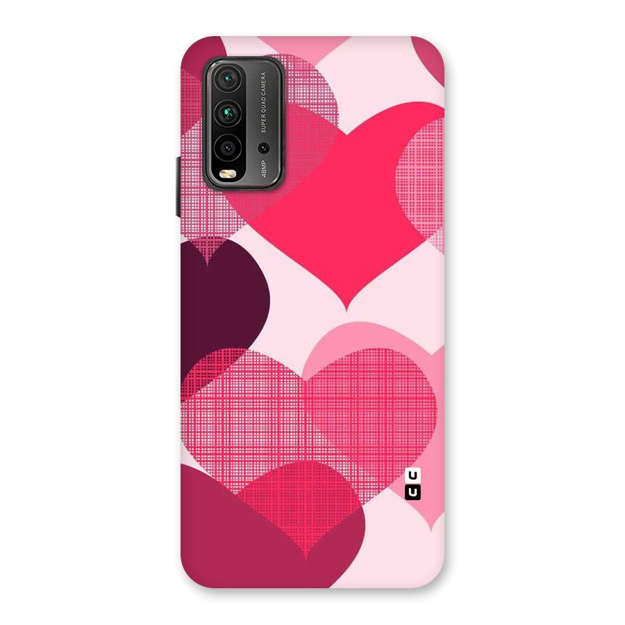 Check Pink Hearts Back Case for Redmi 9 Power