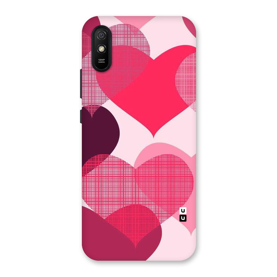 Check Pink Hearts Back Case for Redmi 9i
