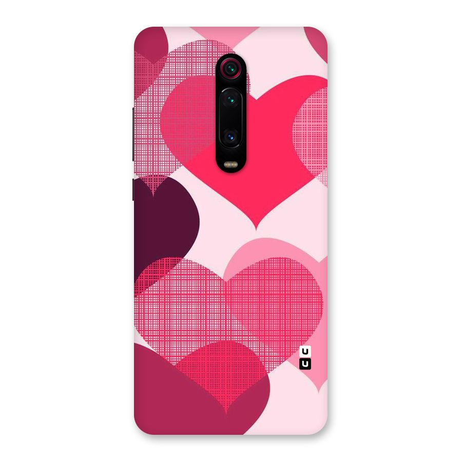 Check Pink Hearts Back Case for Redmi K20 Pro