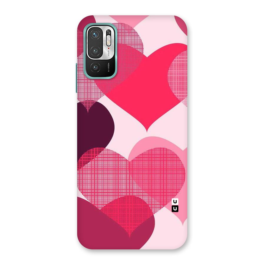 Check Pink Hearts Back Case for Redmi Note 10T 5G