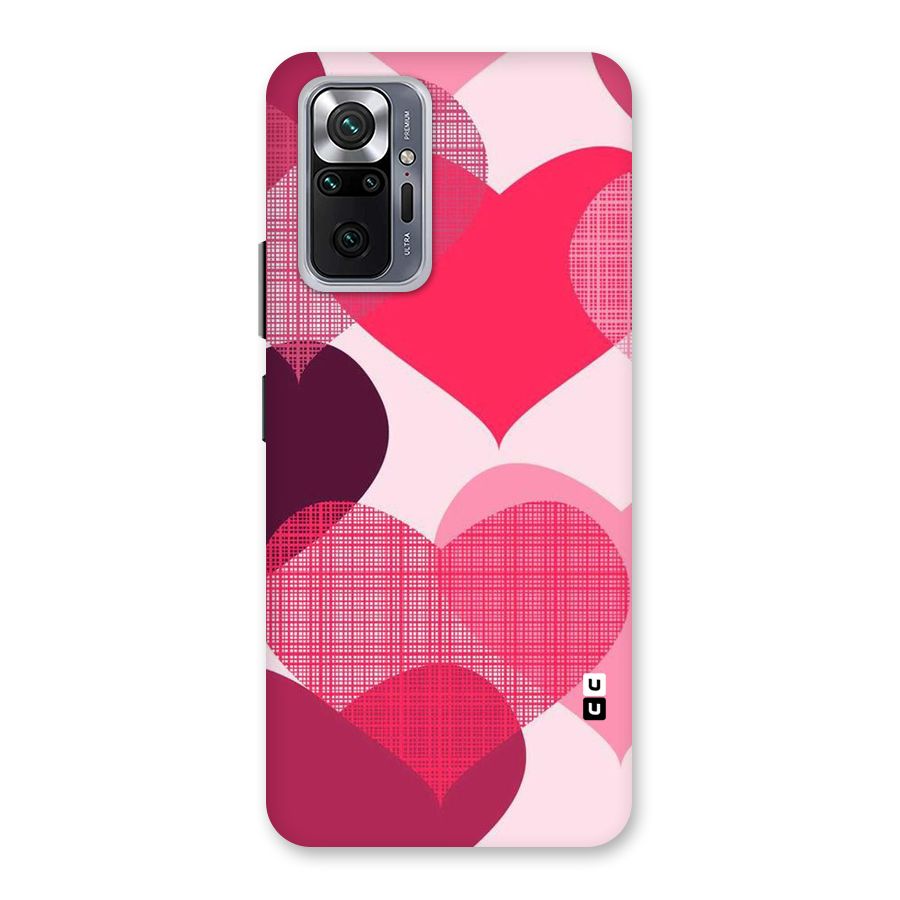 Check Pink Hearts Back Case for Redmi Note 10 Pro