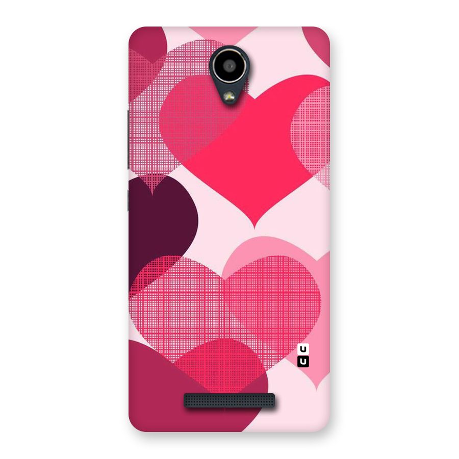 Check Pink Hearts Back Case for Redmi Note 2
