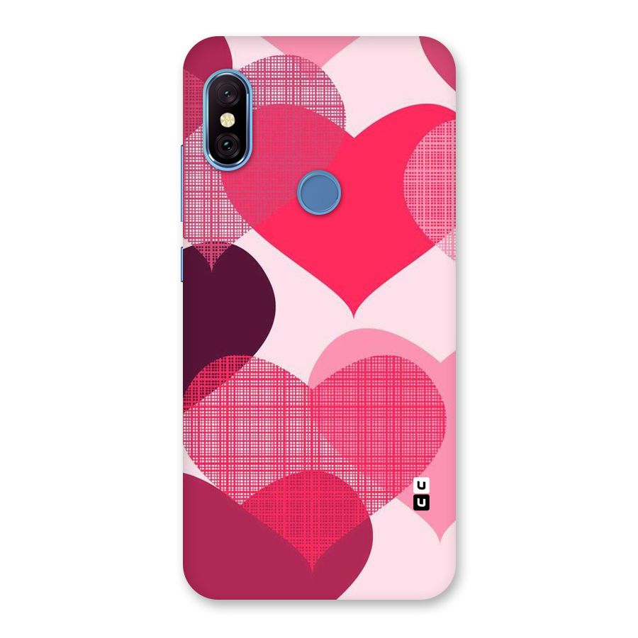 Check Pink Hearts Back Case for Redmi Note 6 Pro