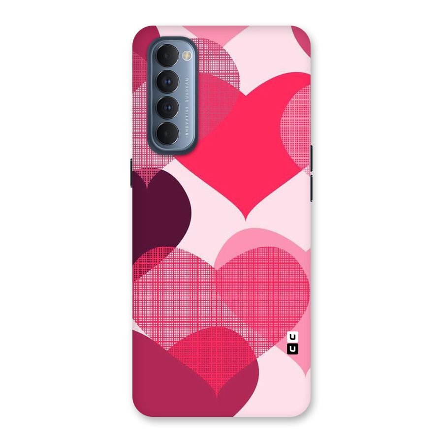Check Pink Hearts Back Case for Reno4 Pro