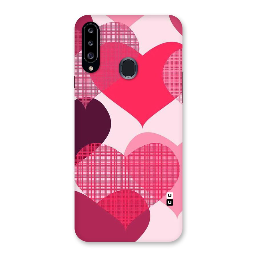 Check Pink Hearts Back Case for Samsung Galaxy A20s