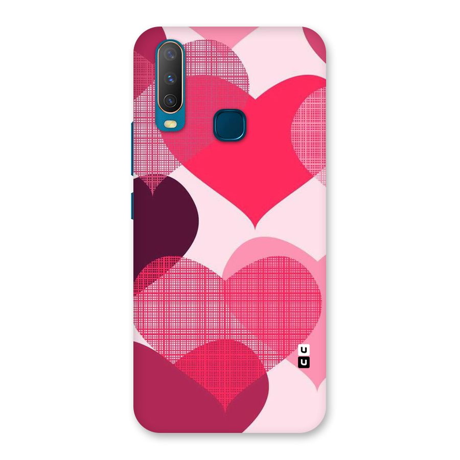 Check Pink Hearts Back Case for Vivo U10