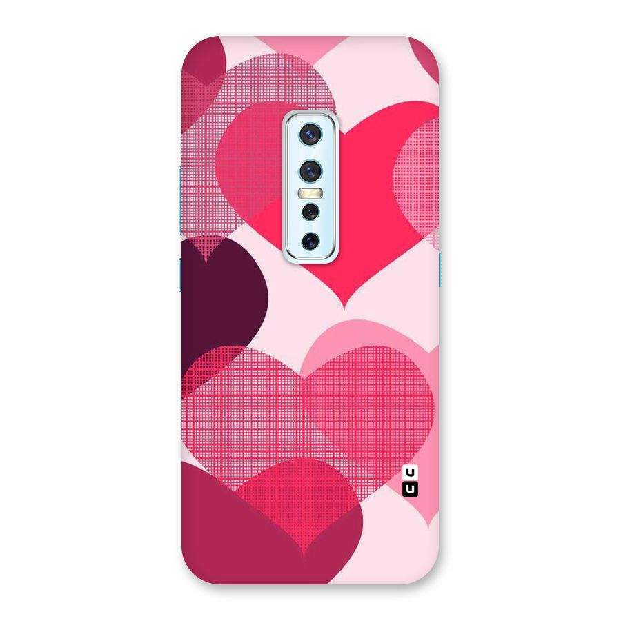 Check Pink Hearts Back Case for Vivo V17 Pro