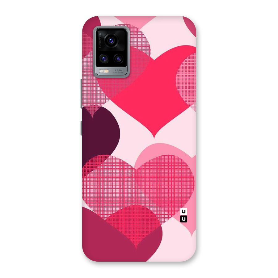 Check Pink Hearts Back Case for Vivo V20