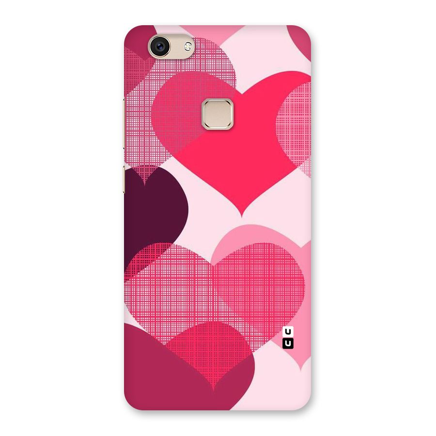 Check Pink Hearts Back Case for Vivo V7