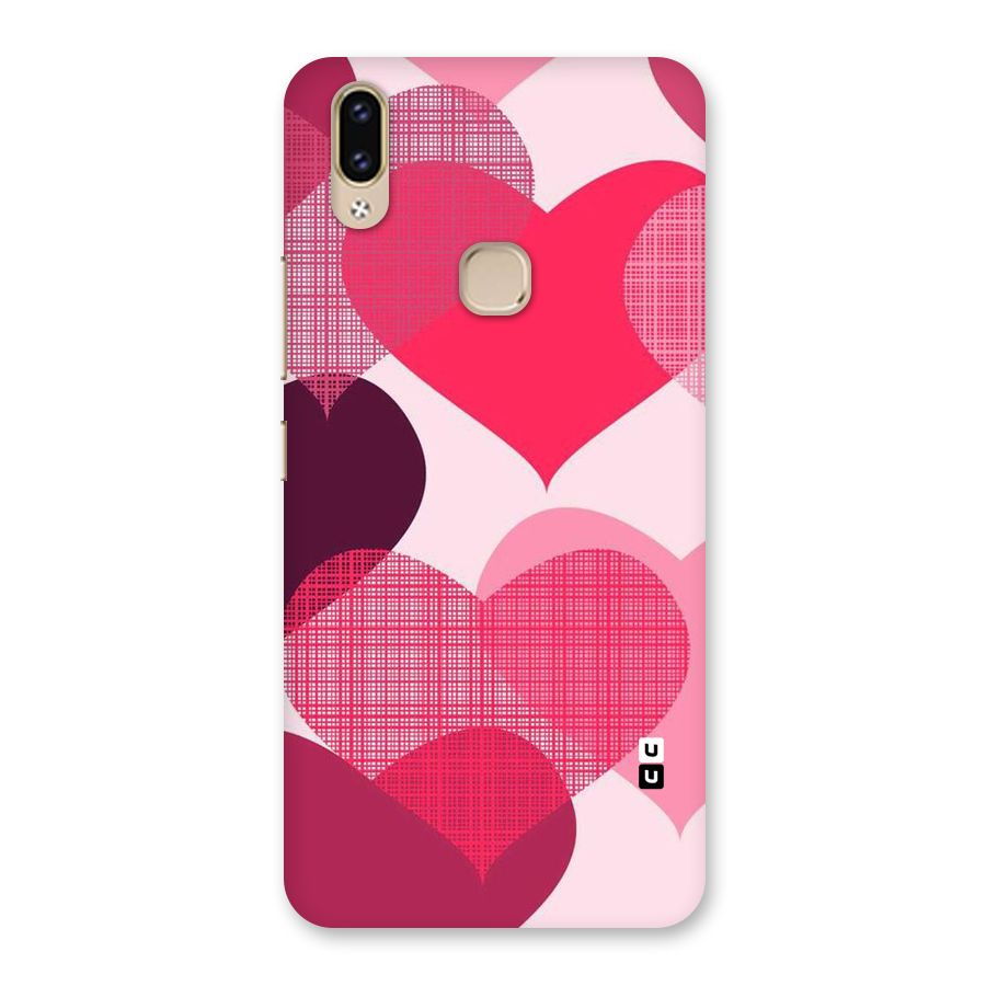 Check Pink Hearts Back Case for Vivo V9 Youth
