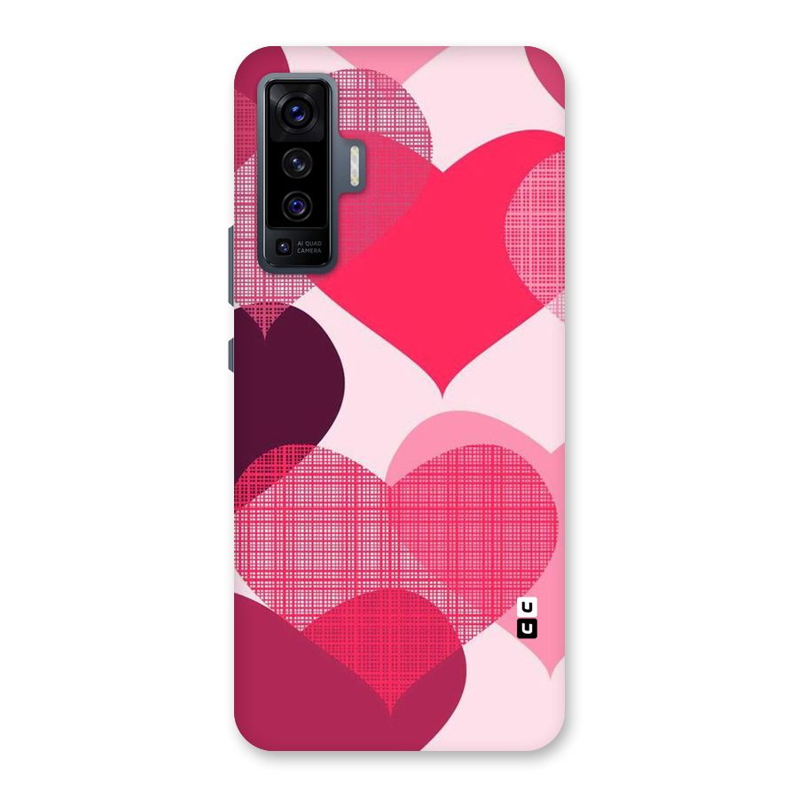 Check Pink Hearts Back Case for Vivo X50