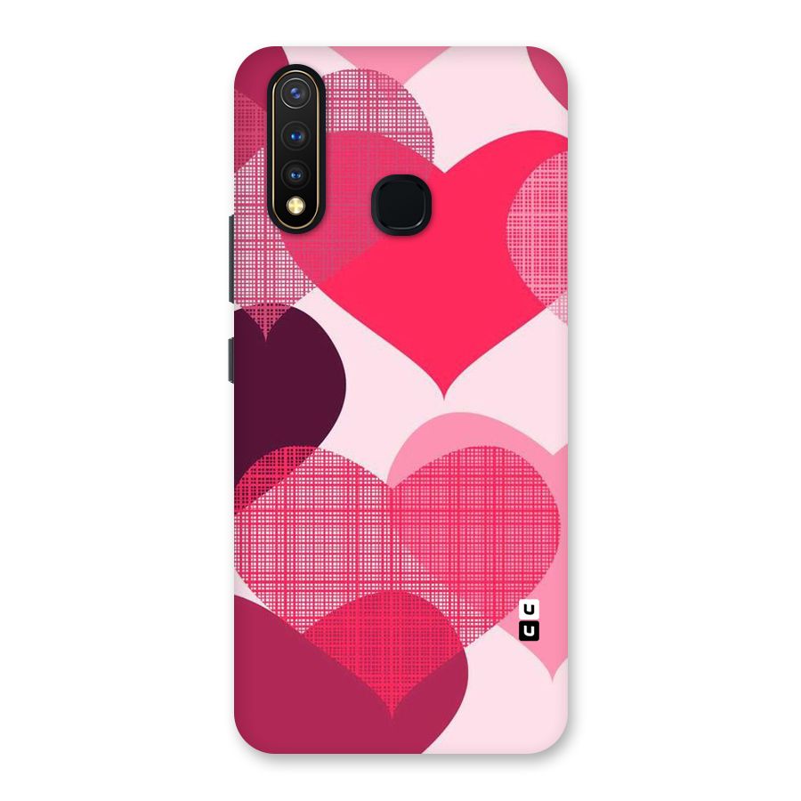 Check Pink Hearts Back Case for Vivo Y19