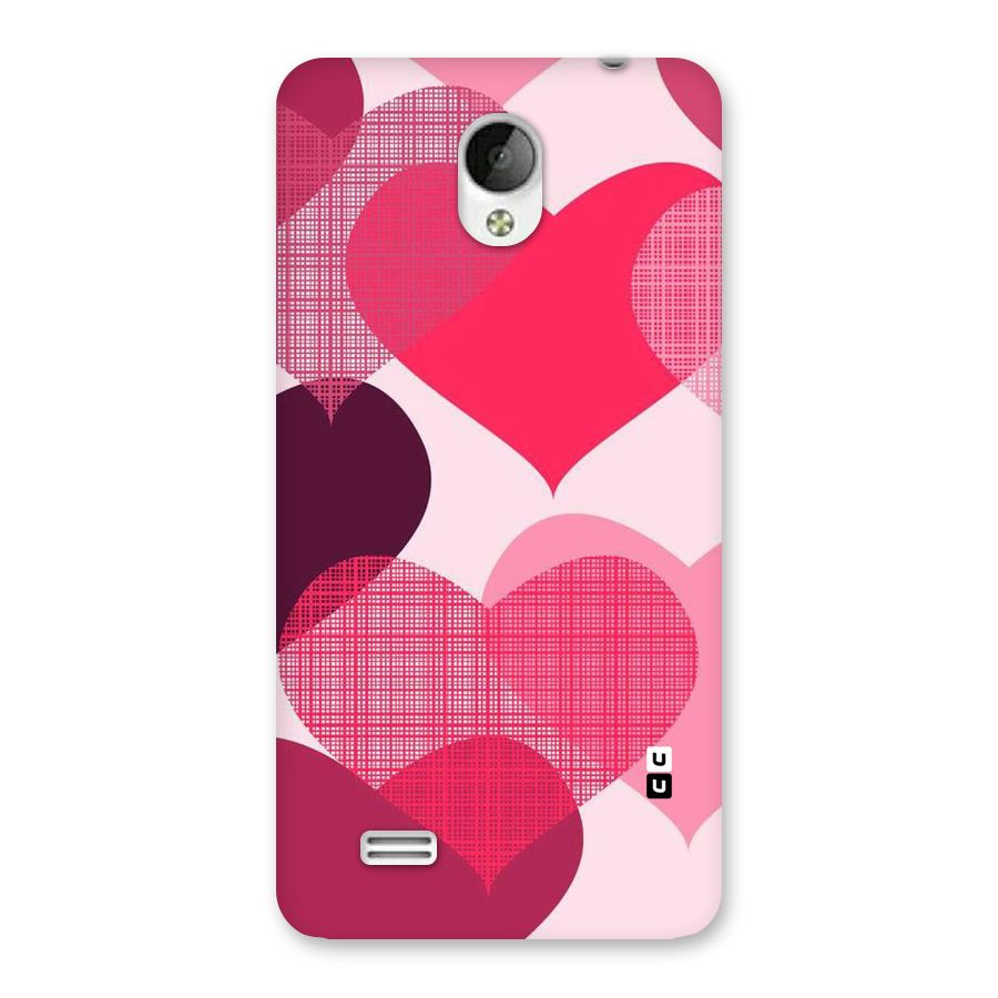 Check Pink Hearts Back Case for Vivo Y21