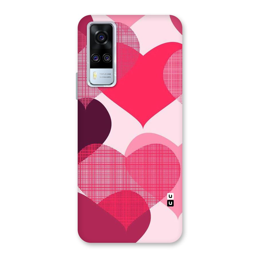 Check Pink Hearts Back Case for Vivo Y31
