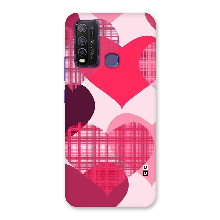 Check Pink Hearts Back Case for Vivo Y50