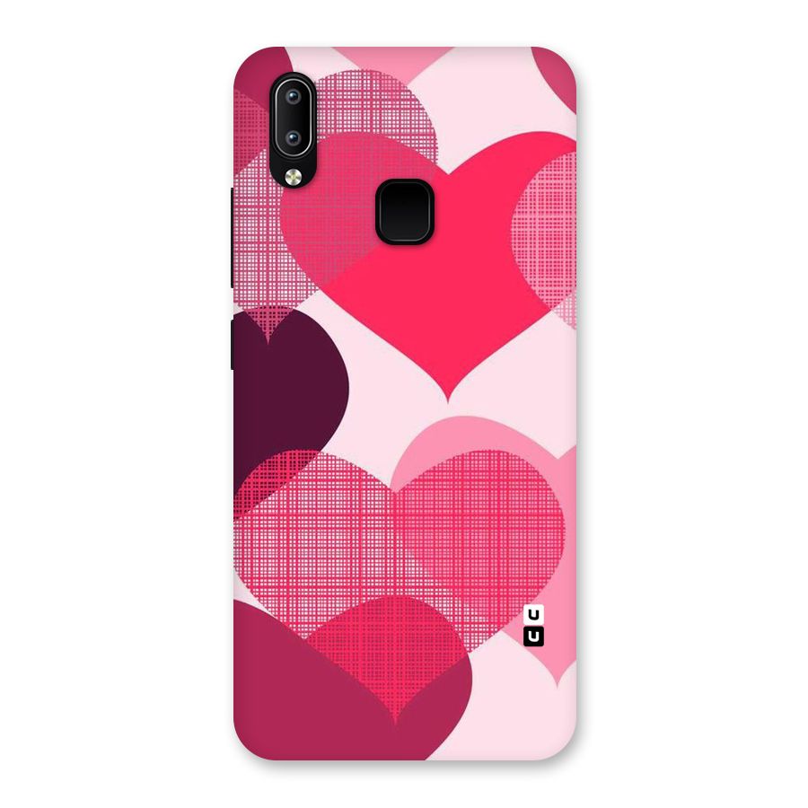 Check Pink Hearts Back Case for Vivo Y93