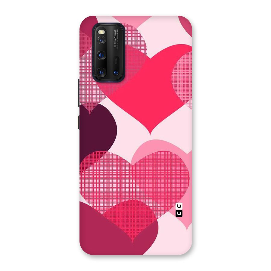 Check Pink Hearts Back Case for Vivo iQOO 3