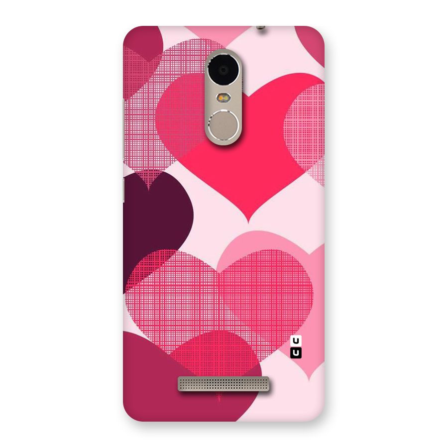 Check Pink Hearts Back Case for Xiaomi Redmi Note 3