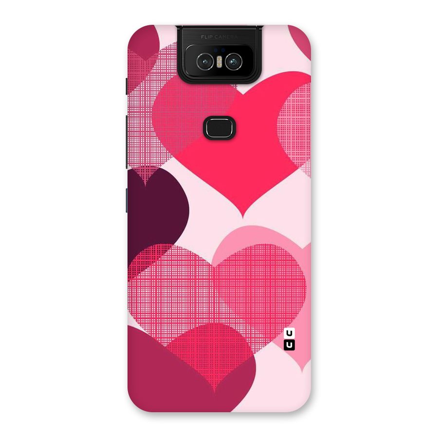 Check Pink Hearts Back Case for Zenfone 6z