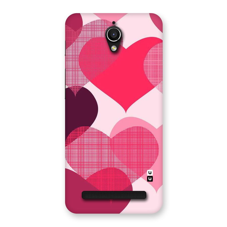 Check Pink Hearts Back Case for Zenfone Go