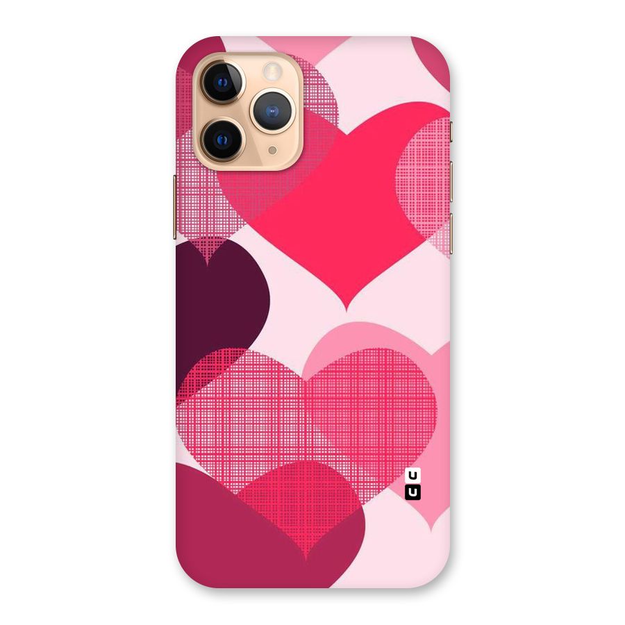 Check Pink Hearts Back Case for iPhone 11 Pro