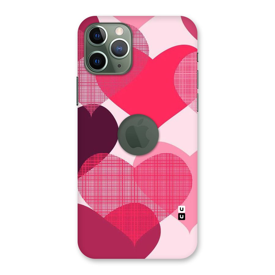 Check Pink Hearts Back Case for iPhone 11 Pro Logo  Cut