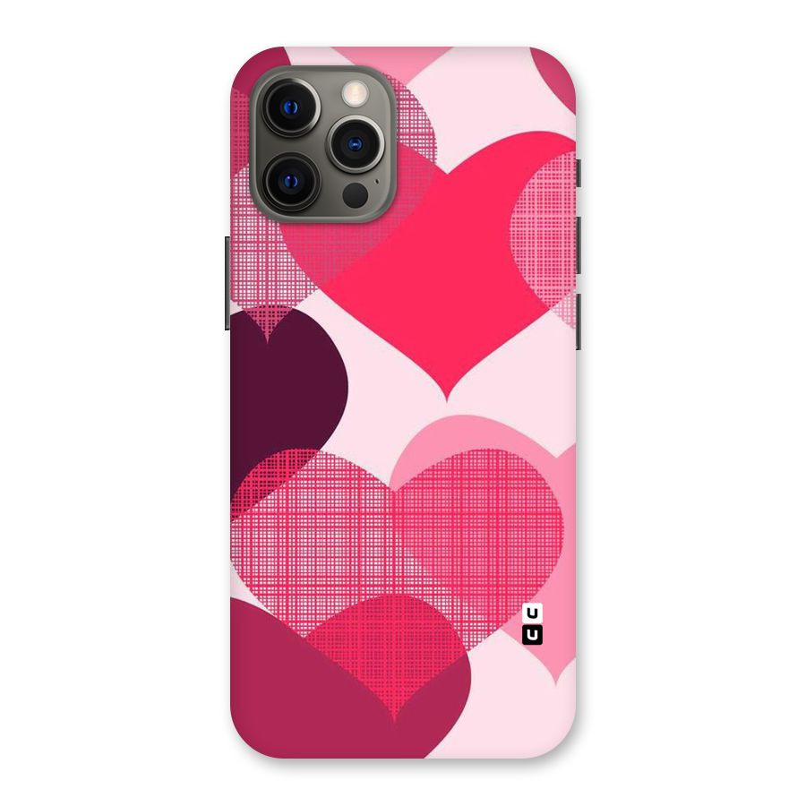 Check Pink Hearts Back Case for iPhone 12 Pro Max