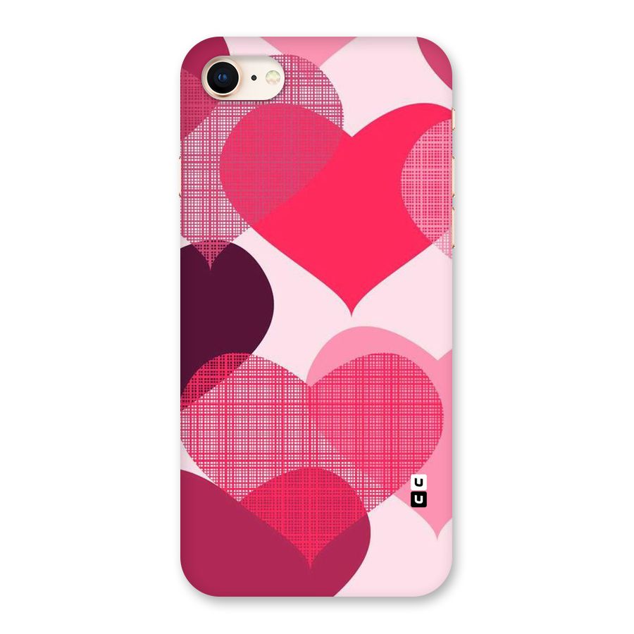 Check Pink Hearts Back Case for iPhone 8