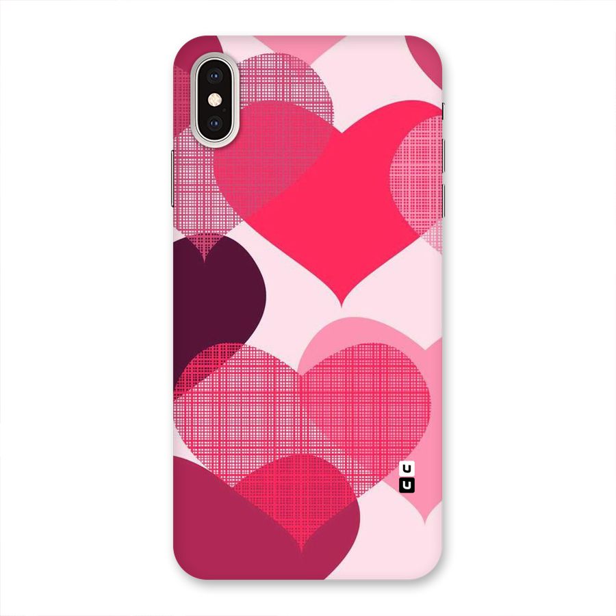 Check Pink Hearts Back Case for iPhone XS Max