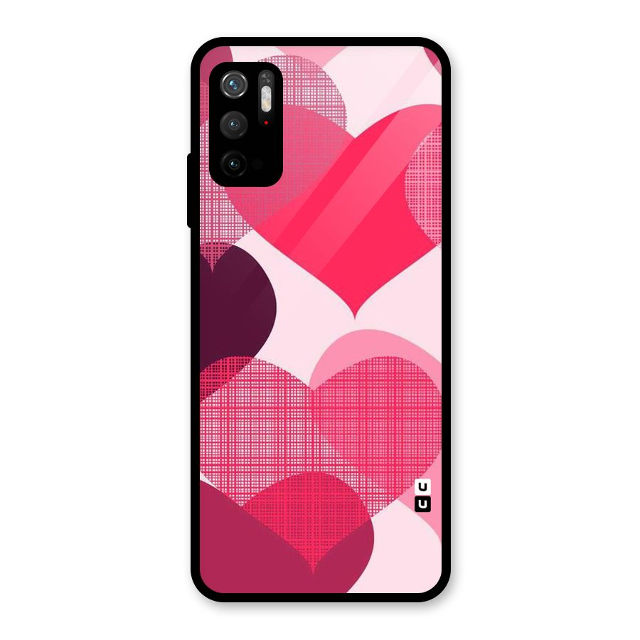 Check Pink Hearts Glass Back Case for Poco M3 Pro 5G