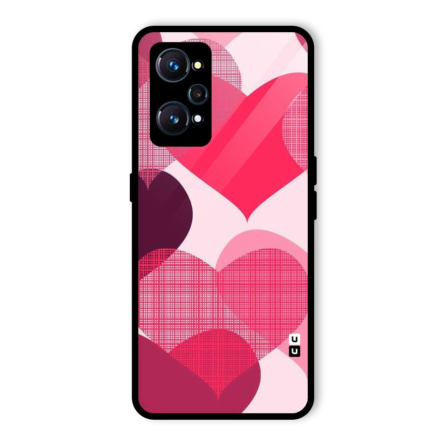 Check Pink Hearts Glass Back Case for Realme GT 2