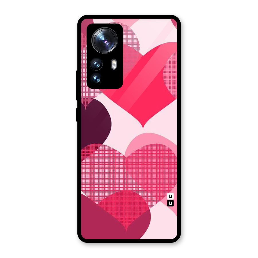Check Pink Hearts Glass Back Case for Xiaomi 12 Pro