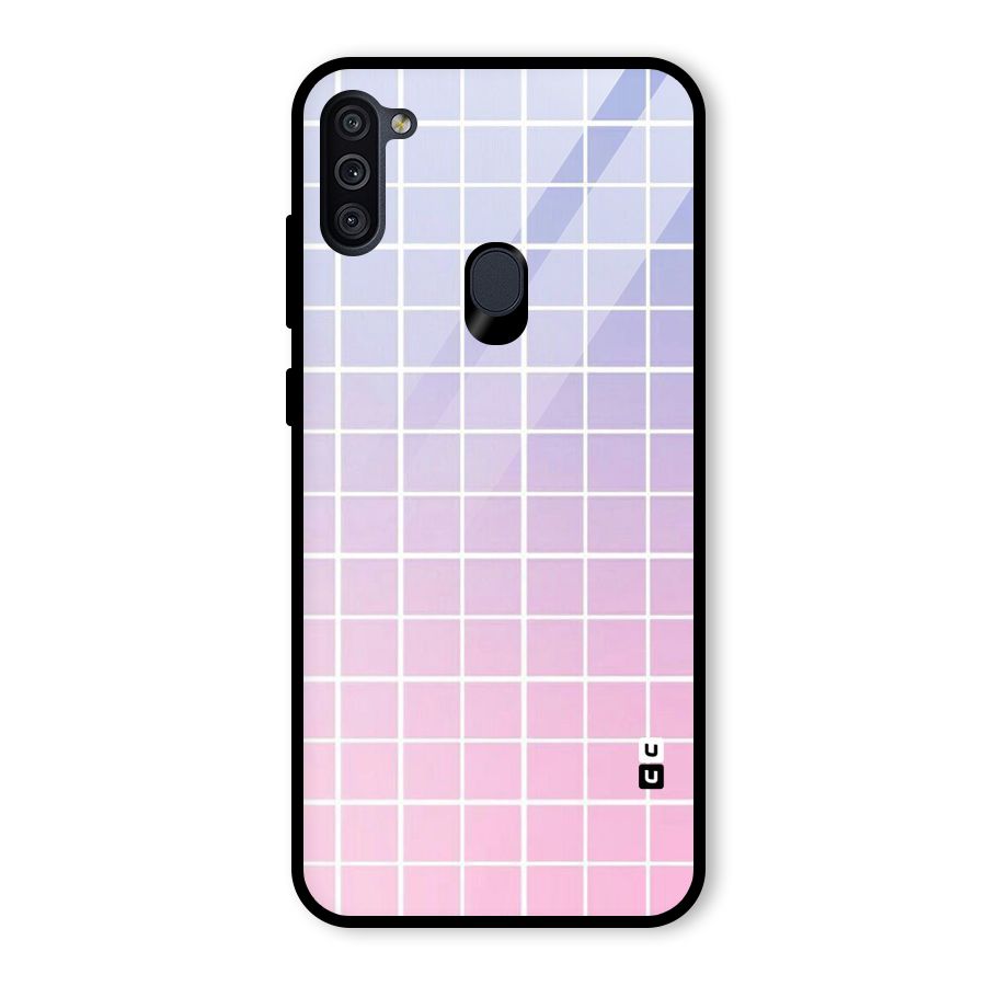 Check Shades Glass Back Case for Galaxy M11