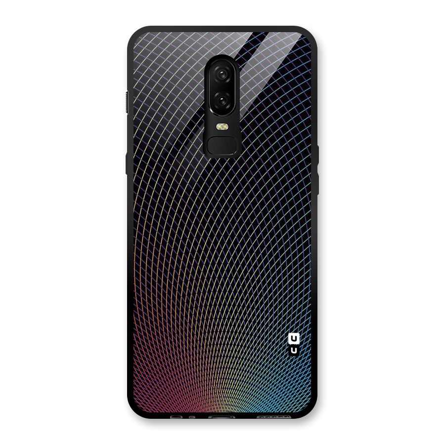 Check Swirls Glass Back Case for OnePlus 6