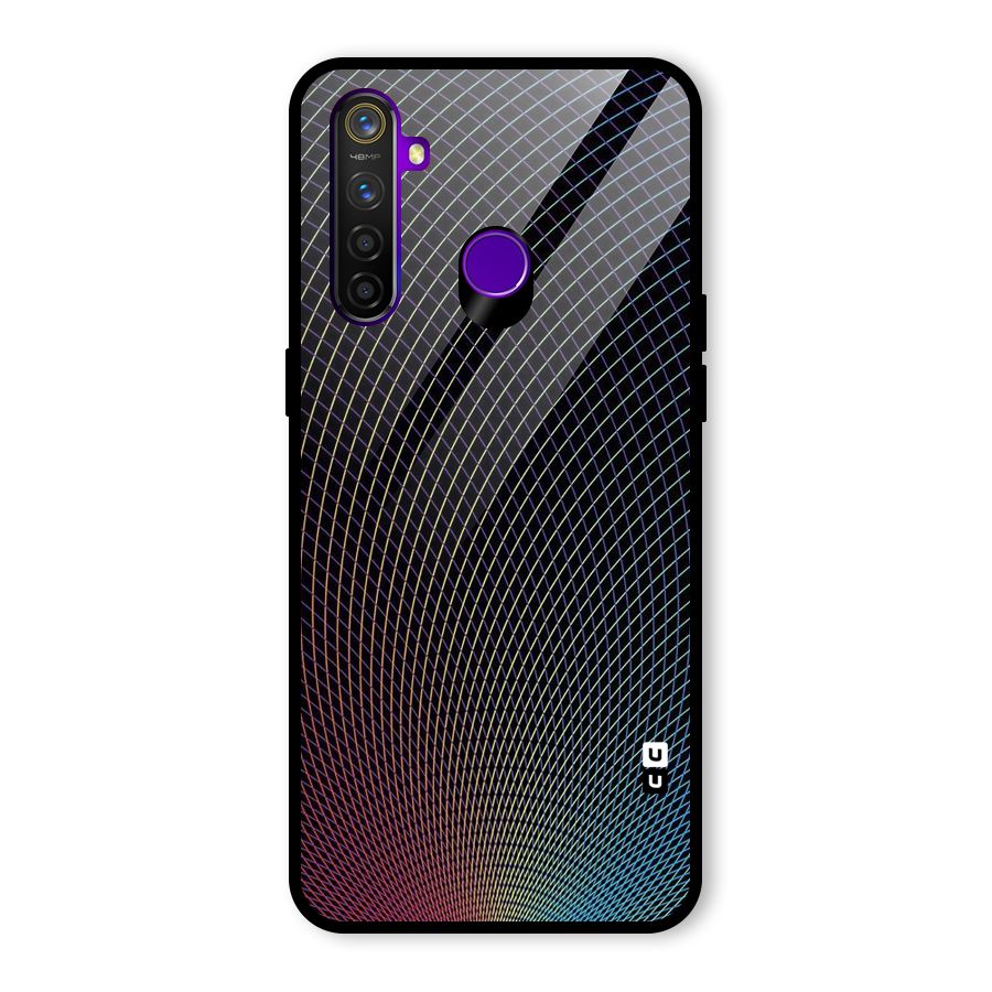 Check Swirls Glass Back Case for Realme 5 Pro