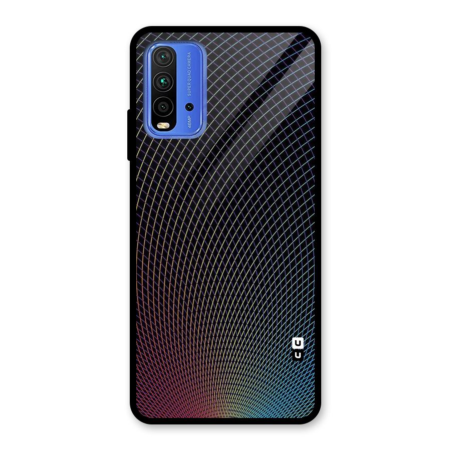 Check Swirls Glass Back Case for Redmi 9 Power